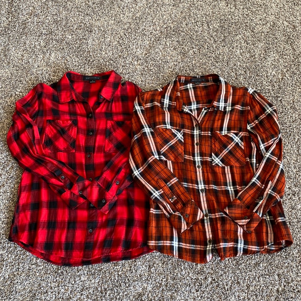 Sanctuary Evereve bundle two flannels SMALL autumn fall checkered